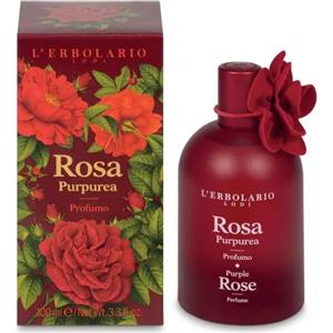 L'Erbolario Rosa Purpurea Profumo Femminile 100 ml - Fragranza Elegante con Note di Mandarino e Rosa Rossa
