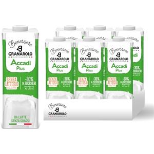 Granarolo Benessere Accadì Plus Scremato UHT, 6 Confezioni da 1L, da Latte 100% Italiano, Facile da Digerire perché Senza Lattosio (<0,01%), a Lunga Conservazione