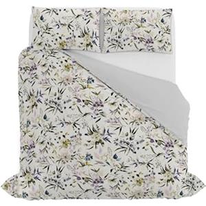 Italian Bed Linen Set Copripiumino Matrimoniale 100% Cotone Stampa Digitale Aurora, Made in Italy - Parure Copri Piumino - Sacco Piumone 250x200 cm con Doppia Patella e Federa Cuscino, Zara