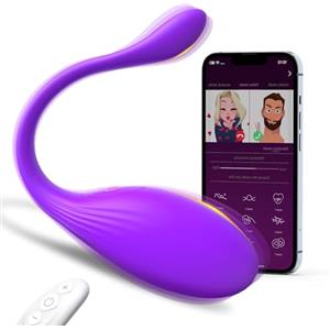 LWINCC Vibratore con Telecomando APP per Donna, Portatile Vibratoreper Donna per Mutandine Vibranti Toys con 10 Modalità di Vibrazione, Sex Toys Vibratori Ovetto Vibrante con App da Telefono per Donna(Viola)