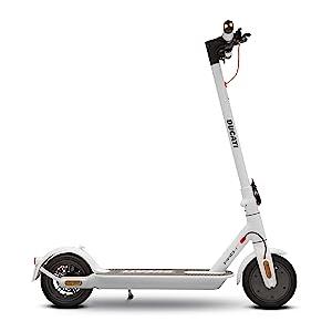 Ducati Pro-I Evo White Safe Ride, Monopattino Elettrico, con Frecce Direzionali Integrate, Motore 350W, Peso 12 kg, Freno Elettrico e a Disco