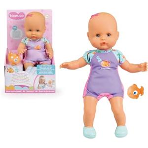 Famosa Nenuco Primo Bagnetto - Bambola Morbida con Corpo Sommergibile e Costume Rosa per Giochi in Acqua