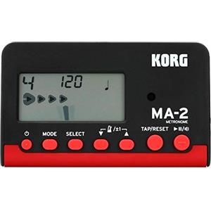 Korg MA-2 LCD Metronomo Digitale Compatto, Nero/Rosso