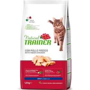 Natural Trainer Gatto Adulto Pollo 1,5 Kg - Alimento Secco Completo e Bilanciato per Gatti Adulti