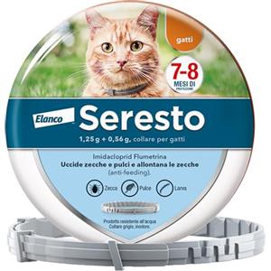 Seresto collare antiparassitario per gatti. Elimina pulci e zecche, fino a 8 mesi di protezione
