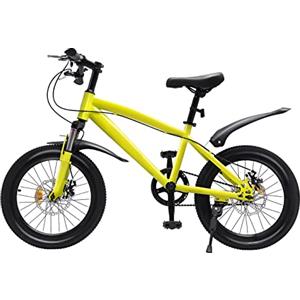 Donened Mountain bike da 18 pollici, per bambini, bicicletta con parafango e riflettori, per ragazze e ragazzi, mountain bike, per bambini, freno a disco doppio (rosso)