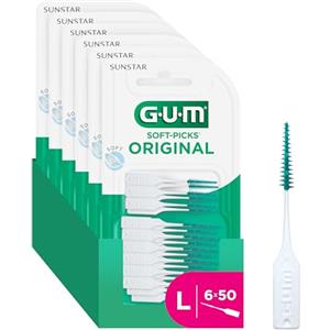 GUM SOFT-PICKS ORIGINAL Scovolini Interdentali in Gomma/Per Rimuovere Placca e Residui di Cibo/Facili da usare/Senza lattice (M - 4x50)