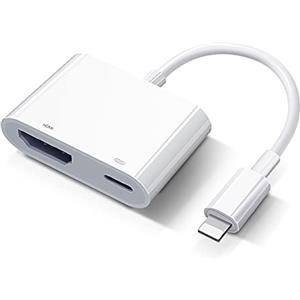 Beamingnet Adattatore Lightning AV digitale [Certificato Apple MFi] iPad HDMI Adapter Lightning a HDMI Cavo Plug and Play per iPhone 14/13/12/SE/11/XS/XR/X/8/7/iPad a TV/HDTV/Monitor/Proiettore