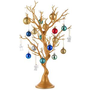 Nuptio Albero Ramoscelli Natale Oro - Manzanita Esposizione Albero Ramoscelli Pasqua Alto 58cm Artificiale Uova Decorativo per la Casa Festa Compleanno Matrimonio Decorazione Halloween, 1 Pezzo