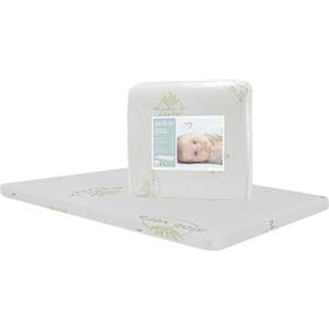 baby idea Materasso Lettino Campeggio Sfoderabile Pieghevole a Norma EN16890:2017 Federa Tessuto Aloe Certificato Oeko-tex® Interno Certificato Certipur™ 60x120x4 OMAGGIO Borsa da Viaggio (Aloe)