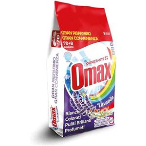 OMAX IGIENIZZANTE DETERSIVO LAVATRICE IN POLVERE IGIENIZZANTE 78 LAVAGGI OMAX LAVANDA - FORMATO CONVENIENZA