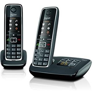 Gigaset C 530 A Duo Telefono 2 Cordless più Segreteria, Funzione Sorveglia Bimbo, Esclusione Suoneria per Fasce Orarie e Numeri Anonimi, Nero