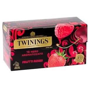 Twinings Tè Nero Aromatizzato ai Frutti Rossi, Gusto Morbido e Dolce, Infusi e Tisane, 1 Confezione da 25 Filtri