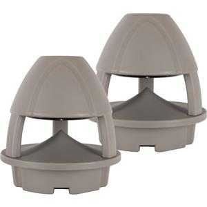 McGrey WPL-660GY BT Coppia Casse Outdoor 360° - 2 casse attive 2 vie per giardino - Portata Bluetooth®: ca. 10 metri - Distribuzione sonora a 360° - Resistente ad acqua e UV (IP56) - Grigio