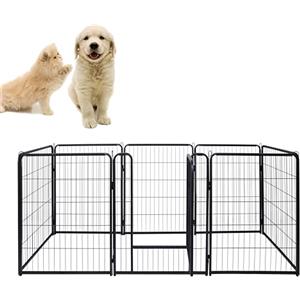 Aufun 8-TLG recinto per cuccioli richiudibile per animali liberi alto 80 cm, chiusura automatica, box per cuccioli con porta per cani, conigli, piccoli animali, gatto