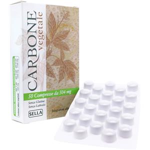 Sella Carbone Vegetale - Integratore Alimentare in 50 Compresse per Ridurre la Flatulenza