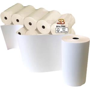 SABACART Rotolo Carta Termica 55gr BPA Free - 110mm x 30mt - Blister 5 Pezzi