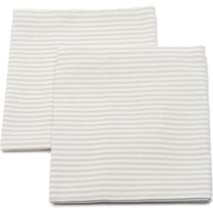 LinenMe Set di 2 Strofinacci Cucina Cotone 47% Lino 53%, 47x70cm - Canovacci Cucina con Gancio - Stracci Cucina elevata assorbenza - Asciugamani Cucina, prodotto in Lituania - Beige