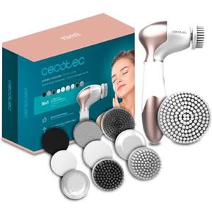 Cecotec Spazzola detergente viso massaggiatore e portatile FaceCare TotalClean. 9 teste per viso, corpo e piedi con rotazione a 360°, design ergonomico e borsa da viaggio