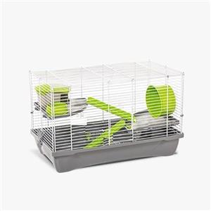 MPS2 Gabbia Duffy 2 per Criceti e Piccoli Roditori - 2 Piani Con Ruota Inclusa - 58X32X38h cm - Beverino Omaggio