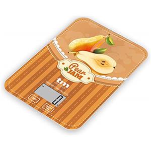 TM Electron TMPBS028 Bilancia da Cucina con Display Digitale, Ultra Sottile con Design Pere Vintage, 4 Sensori, Ritorno a 0, Ideale per Pasticceria e Alimenti, Fino a 5 Kg