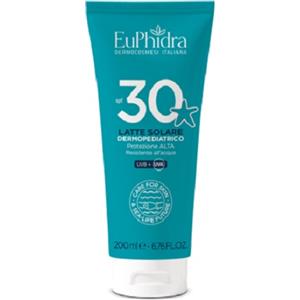 Euphidra Latte Solare Dermopediatrico SPF30 - Protezione Alta 200ml, Resistente all'Acqua e Leggero