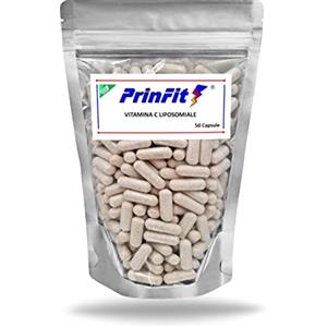 PrinFit® - 50 Capsule Naturali di Vitamina C Liposomiale - Alto Dosaggio ed Elevato Assorbimento - Antiossidante Acido L-Ascorbico Integratore Alimentare