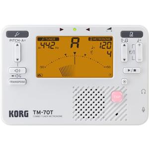 KORG - TM-70T WH, Accordatore Cromatico-Metronomo Combo,Ampia Estensione di Rilevamento della Frequenza: C1-C8, Colore Bianco