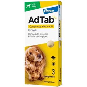 Elanco AdTab Compresse Masticabili Antiparassitarie per Cani da 11-22 kg - Elimina Pulci e Zecche