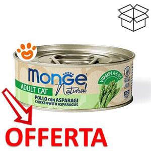 Monge Cat Natural Pollo e Asparagi - Lattina da 80 Gr - CONFEZIONE RISPARMIO