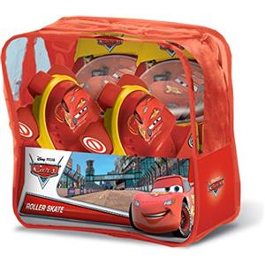 Mondo Toys - pattini a rotelle regolabili Cars disney per bambini - Taglia dal 22 al 29 - set completo di borsa trasparente, gomitiere e ginocchiere - 28105