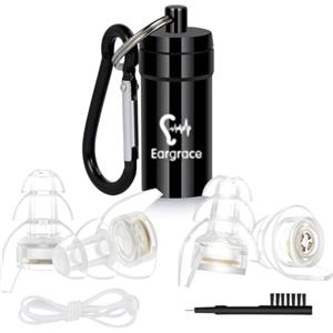 Eargrace Tappi Orecchie Musica, Eargrace 2 Paia Tappi Per Le Orecchie Di Protezione Dell'Udito Di Piccole Dimensioni Per Musicisti Con Custodia In Alluminio Per Musicisti, Festival, Dj Ed Eventi Rumorosi