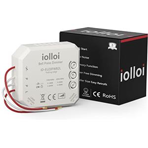 iolloi interruttore dimmer da incasso, per lampadine LED fino a 250 W, alogene fino a 300 W, 3 anni di garanzia（senza neutro）