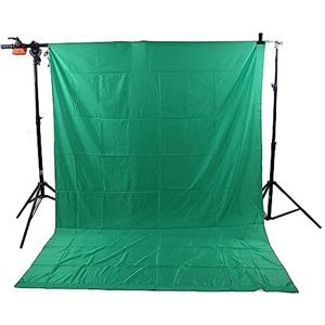 Jectse Fondale Green Screen Fotografico, Sfondo GreenScreen Virtuale di Grandi Dimensioni con 4 Morsetti, Tenda GreenScreen in Cotone Poliestere per Riprese Video in Studio (2x2