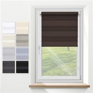 Tuki Systems Tenda a Rullo a Doppio Strato Giorno e Notte, Veneziane da Interno, Tende per Finestre, Tendine Finestra a Vetro, Senza Foratura, Su Misura, 27 Colori, Larghezza 30-120, Altezza 60-220 cm