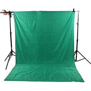 Jectse Fondale Green Screen Fotografico, Sfondo GreenScreen Virtuale di Grandi Dimensioni con 4 Morsetti, Tenda GreenScreen in Cotone Poliestere per Riprese Video in Studio (1x2