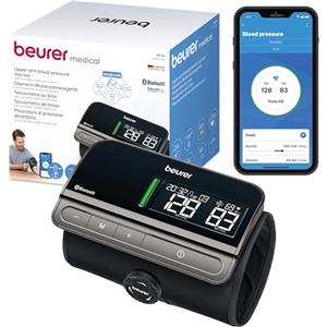 Beurer BM 81 easyLock Misuratore da braccio, facile uso senza cavi, clinicamente validato, polsino a chiusura rotante, misurazione rapida e delicata, app e trasferimento su Apple Health