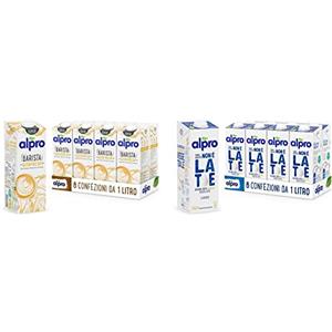 ALPRO BARISTA PROFESSIONAL, Bevanda all'AVENA, 8 confezioni x 1 Litro & QUESTO NON È LATTE - Bevanda all' AVENA, 100% Vegetale, Gusto Latte (8 x 1 Litro)