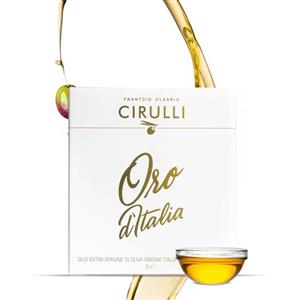 Frantoio Oleario Cirulli Cirulli Olio Extravergine 100% Italiano, 5L Bag in Box con Rubinetto EVO | Olio EVO italiano, bag in box con rubinetto laterale, estratto a freddo