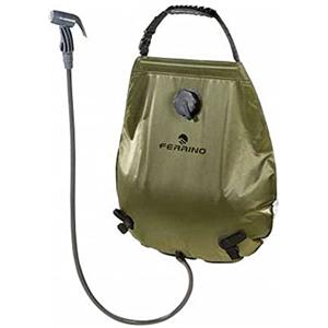 Ferrino Sunshower Deluxe - Borsa per Doccia Appendibile Verde 20 Litri con Termometro e Maniglia