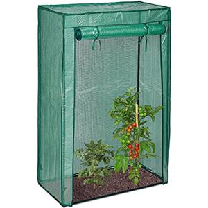 Relaxdays Serra per Pomodori, Giardino, Balcone, Telo Orto Trasparente, HLP 150x100x50 cm, Acciaio e PVC, Verde