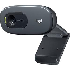 Logitech C270 Webcam HD, HD 720p/30fps, Videochiamate HD Widescreen, Correzione Automatica ‎Luminosità, Microfono Riduzione del Rumore, Skype, FaceTime, Hangouts, WebEx,PC/Mac/Tablet/Chromebook-Grigio