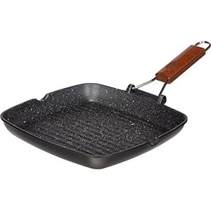 Risoli Bisticchiera Granito con Manico in Legno, 26 x 26 cm