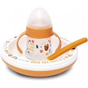 Suavinex Set Pappa Calda Svezzamento 3 Pezzi: Piatto Termico, Biberon e Cucchiaio in Silicone