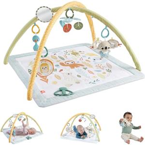 Fisher-Price - Palestrina multisensoriale per neonati, tappetino con arco e 6 giochi portatili e sensoriali inclusi, tra cui sonaglini e dentaruoli, giocattolo per bambini, 0+ mesi, HRB15