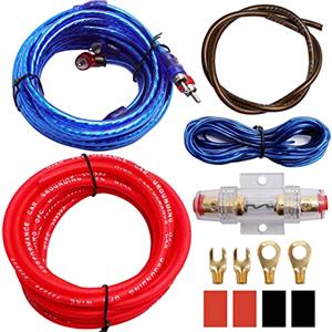 Ticeed Kit Cavi per Amplificatori per Auto, Ticeed 10GA Cavi per Amplificatore Cablaggio Subwoofer Auto Subwoofer Audio AMP RCA per Auto