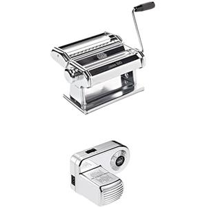 Marcato Set Preparazione Pasta, Macchina per la Pasta Atlas 180 + Motore + Essiccatore + Accessori Fettuccine e Taglioni, Accessori per Cucina, Materiali di Qualità, Made in Italy.