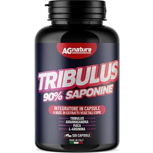 AG nature Tribulus Terrestris Alto Dosaggio 90% Saponine x Palestra - Integratore Uomo Naturale x Massa Muscolare con Maca Peruviana e Ashwagandha