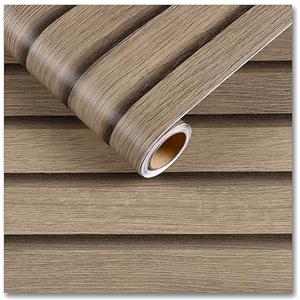 CRE8TIVE Pellicola Adesiva Legno Grigio Marrone 30cm x 200cm Carta da Parati Effetto 3D Paraschizzi Cucina Adesivo Carta Adesiva per Mobili Carta da Parati per Porte Soggiorno Carta da Parati Moderna