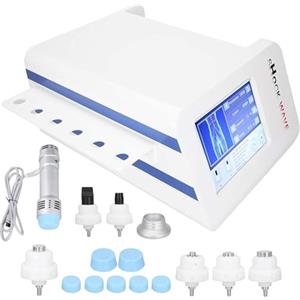 LAZULZ Macchina per Terapia con Onde D'urto Massaggiatore for Fisioterapia con Approvazione CE Massaggiatore antidolorifico con 7 testine massaggianti for Collo, Schiena, Spalle, Piedi